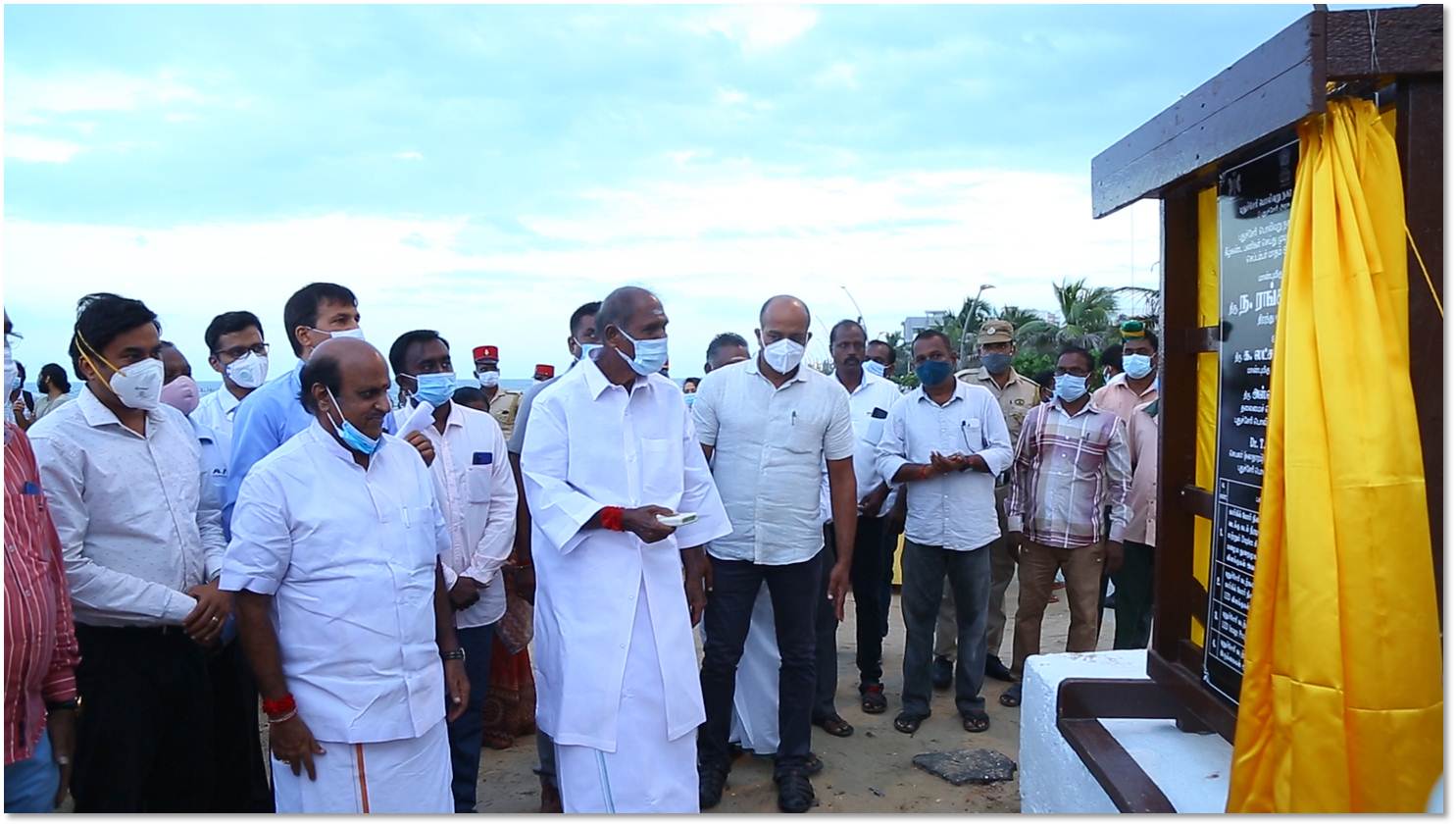 Decorative LED lighting in puducherry beach area inaugurated by HCM